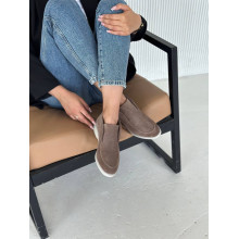 Высокие замшевые лоферы цвета капучино – стиль и комфорт на каждом шагу (Арт. 156-4)